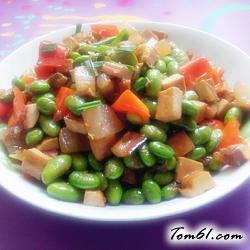 毛豆烧咸肉的做法