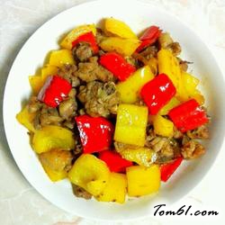 彩椒炒鸡肉的做法2