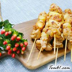 大葱煎鸡肉串的做法