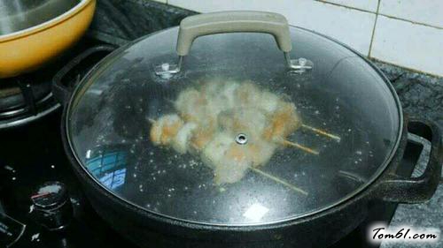 【大葱煎鸡肉串】