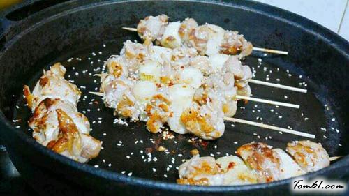 【大葱煎鸡肉串】