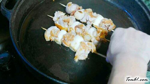 【大葱煎鸡肉串】