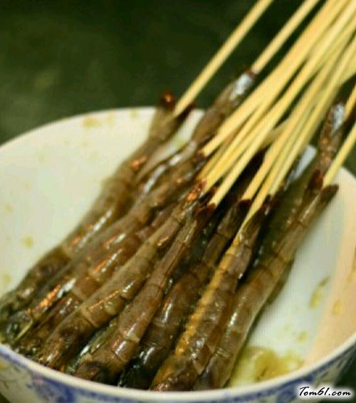 【孜然串烤虾】