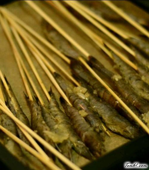 【孜然串烤虾】