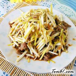 肉丝炒蒜黄的做法