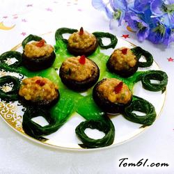 油菜酿香菇的做法