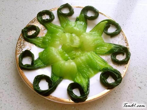 【油菜酿香菇】