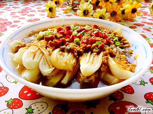 【肉末浇汁娃娃菜】