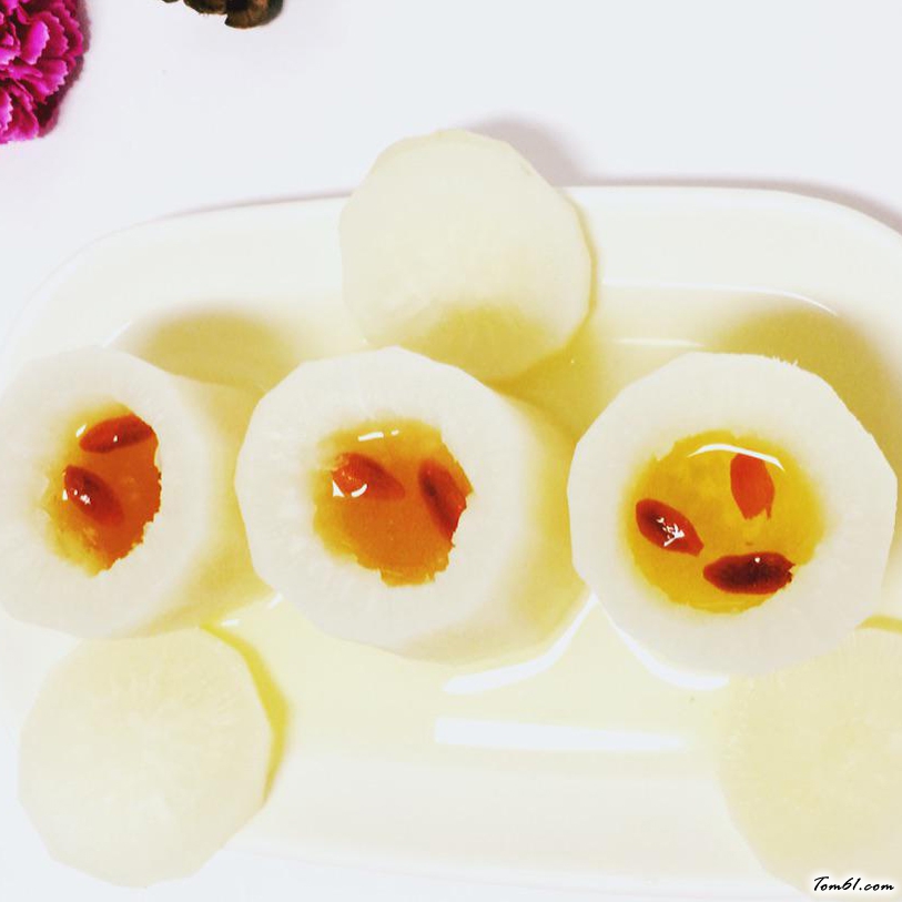 花样白萝卜蜂蜜盅的做法