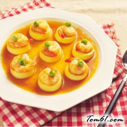 日本豆腐蒸虾仁的做法