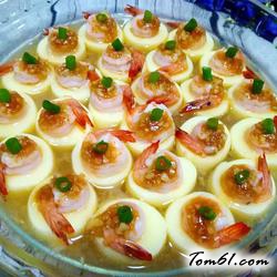 蒜香玉子豆腐蒸虾仁的做法