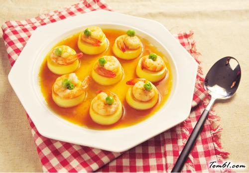 【日本豆腐蒸虾仁】