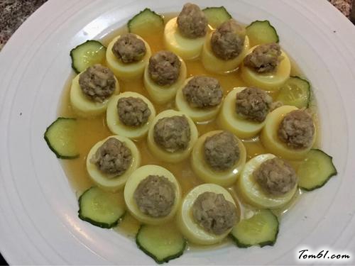 【玉子豆腐蒸肉丸】