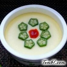 秋葵蒸蛋羹的做法