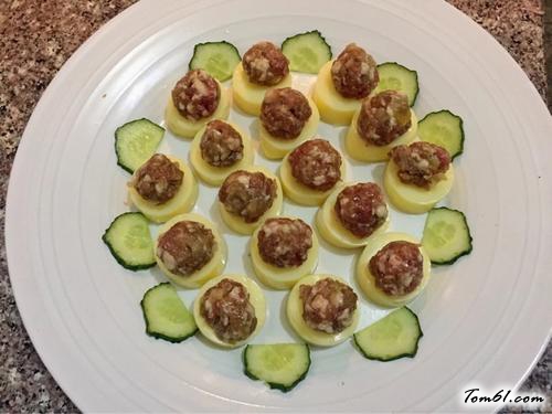 【玉子豆腐蒸肉丸】