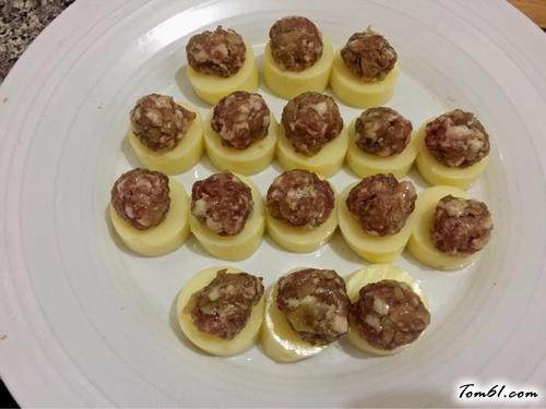 【玉子豆腐蒸肉丸】