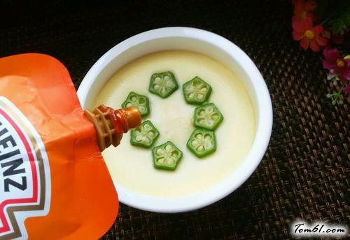 【秋葵蒸蛋羹】