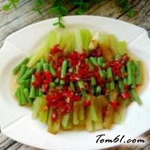 清拌芥兰豇豆角的做法