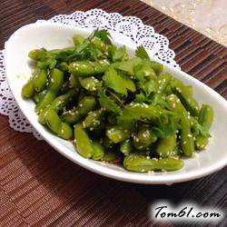 爽口红油毛豆的做法