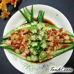 虾仁炝秋葵的做法