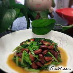 凉拌菠菜花生米的做法2