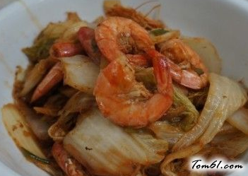 大白菜炒虾，青岛的特色家常菜