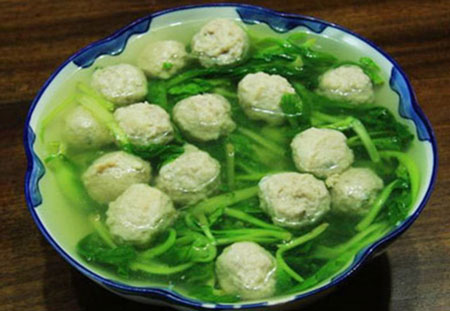 鸡毛菜肉圆汤的做法，上海鸡毛菜肉圆汤怎么