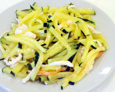 [四川家常菜]南瓜炒肉丝用猪油炒更好吃