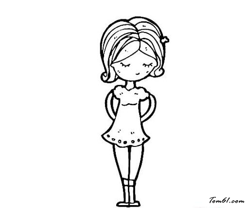 害羞的女孩简笔画