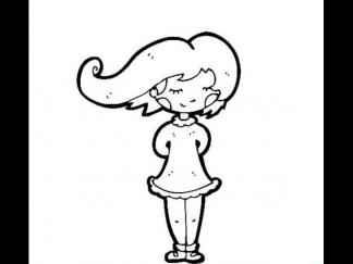 害羞的女孩简笔画2