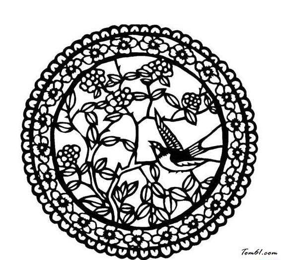 圆形花鸟吉祥图案