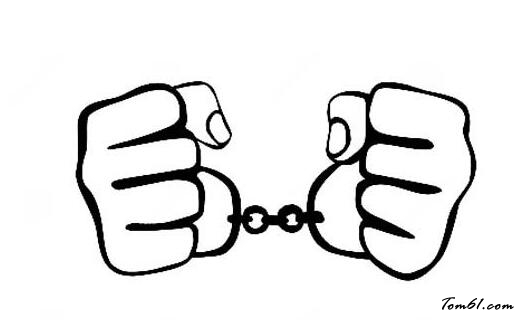 铐着手铐的双手