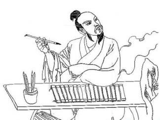 古人竹简写字情景3