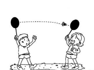 两个人打羽毛球1