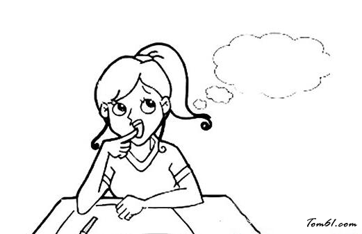 上课走神的样子