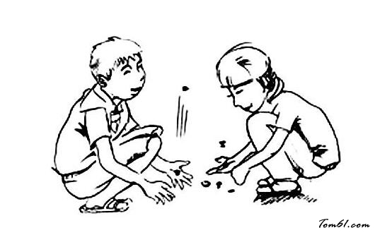 旧时孩子做游戏