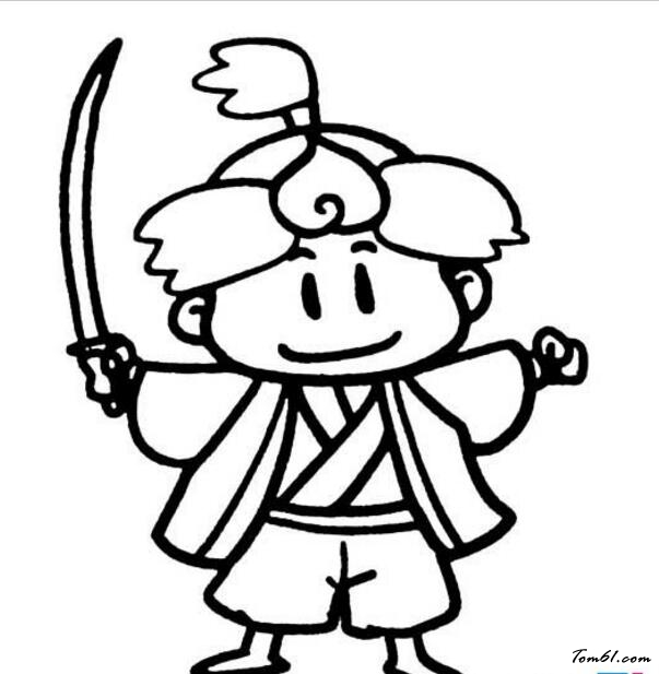 拿着马刀的蒙古少年