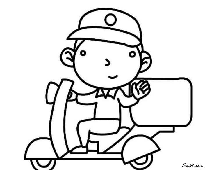 骑摩托车送外卖的小哥