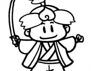 拿着马刀的蒙古少年1