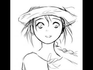 戴草帽的小女孩1