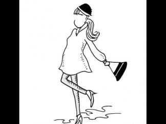 冬天女孩的背影1