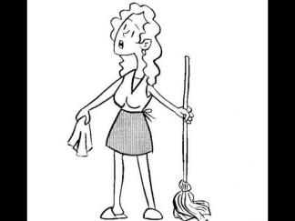 拖地的妇女人物2