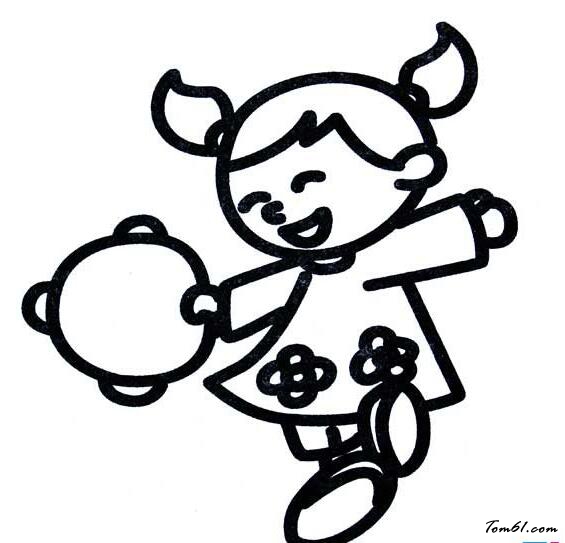 载歌载舞小女孩