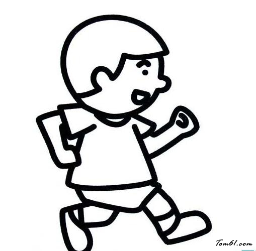 跑步的小男孩