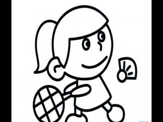 打羽毛球的小女孩1