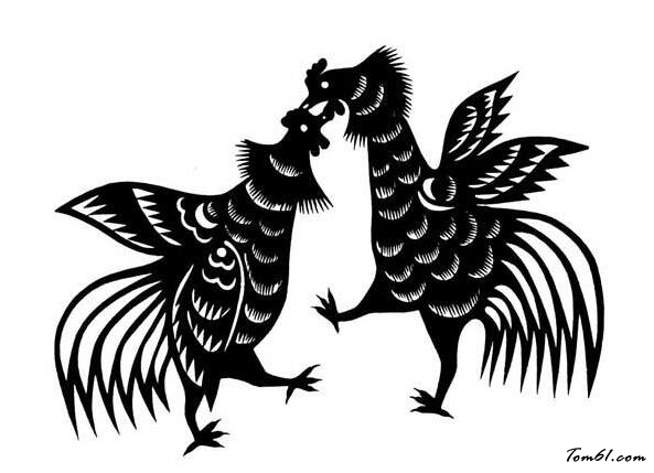 鸡的窗花剪纸