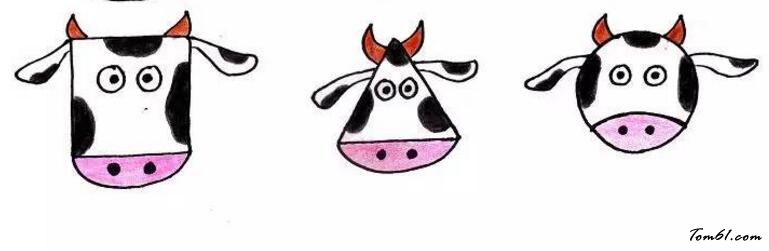 正方形、圆形、三角形的奶牛