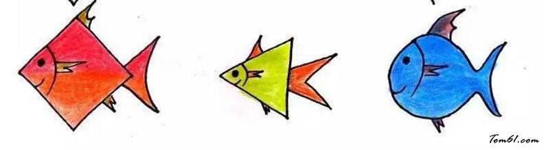 正方形、圆形、三角形的鱼