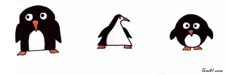 正方形、圆形、三角形的企鹅