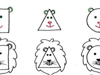 正方形、圆形、三角形的狮子2